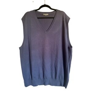 Preppy Classic Kallspin Navy Blue Cashmere Wool V-Neck Sweater Vest XXL Pullover